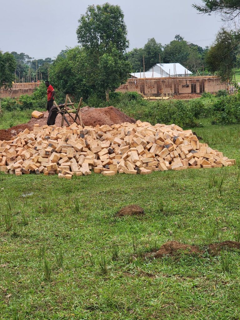 Delivery of bricks for building YAVINS Education Centre building