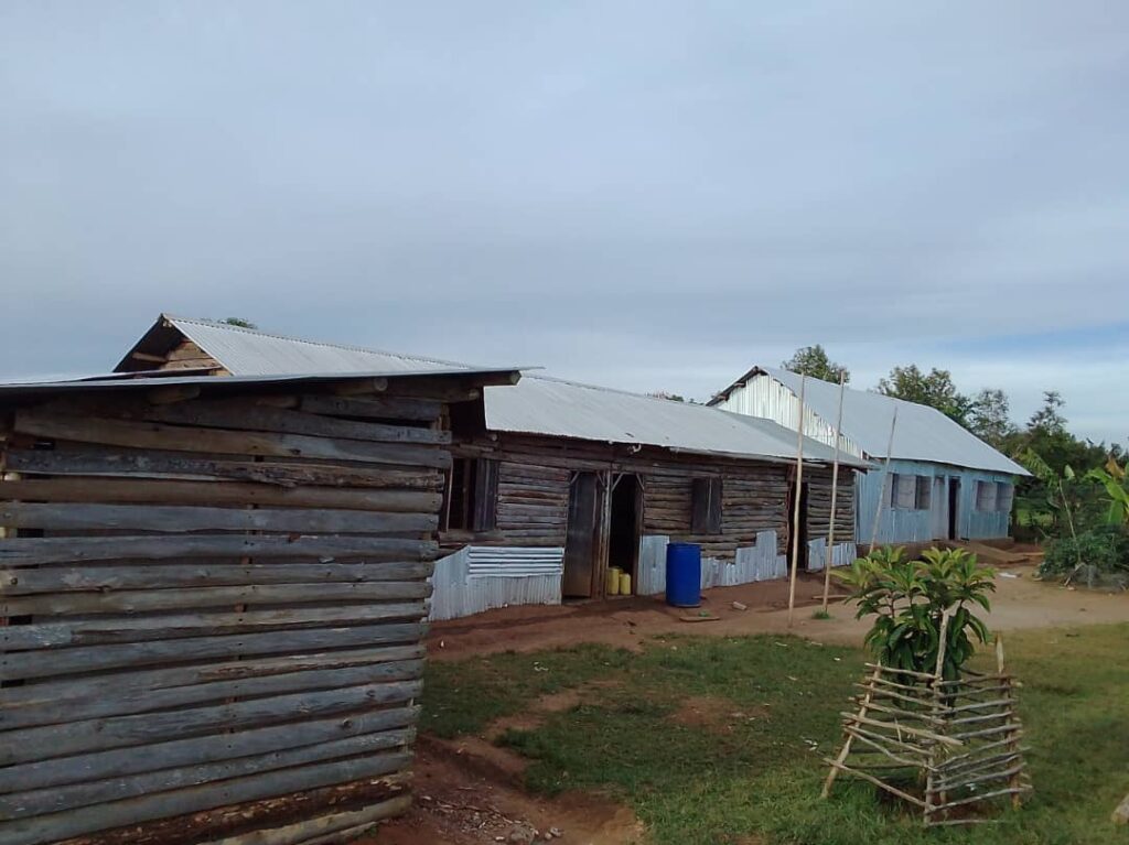 Temporary buildings used as classrooms for YAVINS Education Centre Uganda